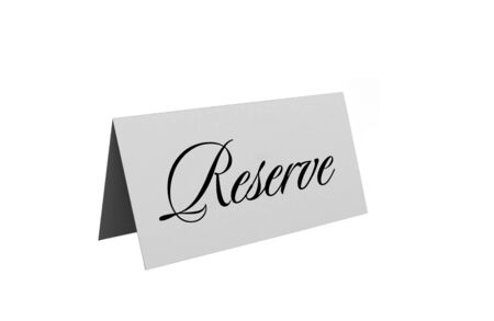 reserved sign isolated over whiteの写真素材