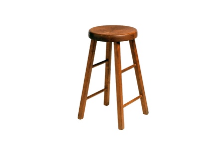 wooden chair isolated on the white backgroundの写真素材