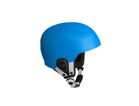 blue bicycle helmet isolatedの写真素材