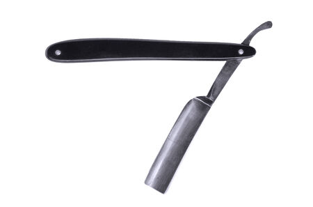 cutthroat razors isolated on a white backgroundの写真素材