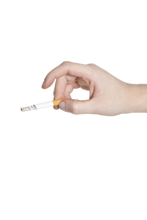 cigarette smoke isolated on the white backgroundの写真素材
