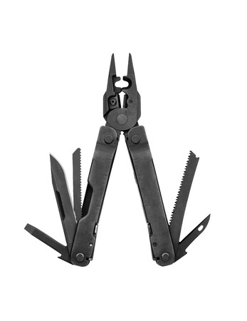 Steel pliers folding multi tool opened isolated