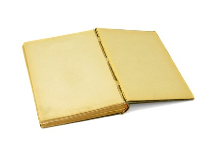 Old book Open two face on white background