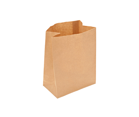 brown bag isolated on a white backgroundの写真素材