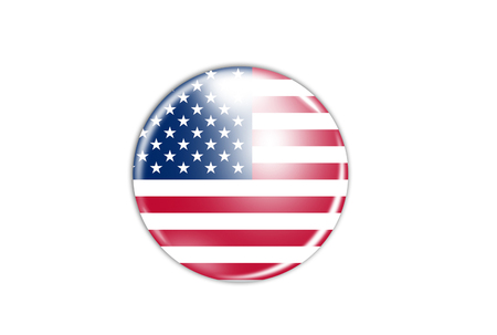 icon with flag of USA isolated on white backgroundの写真素材