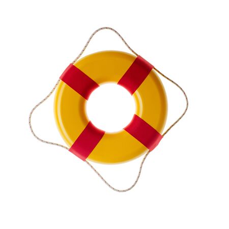 lifebuoy isolated on the white backgroundの写真素材