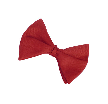 Red tie-bow isolated on whiteの写真素材