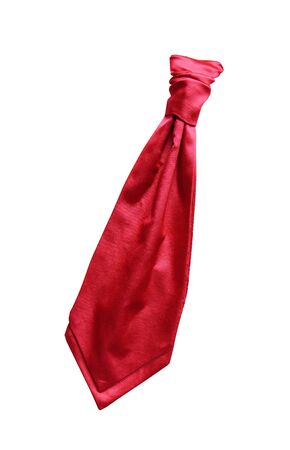 red tie isolated on white backgroundの写真素材