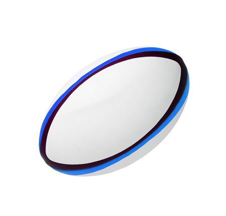 Photo of a white leather rugby ballの写真素材
