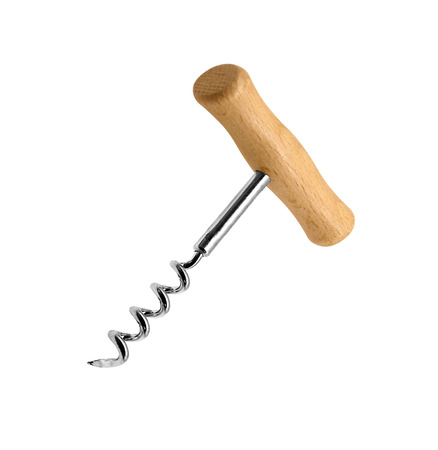 Corkscrew on white backgroundの写真素材