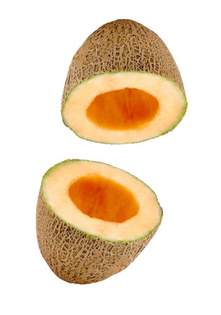 cantaloupe melon isolatedの写真素材