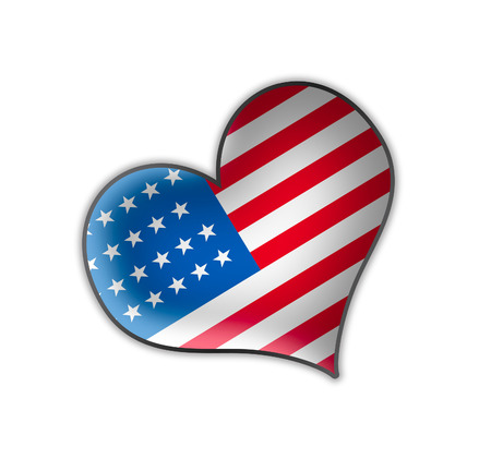 US heart illustration design isolated over a white backgroundの写真素材