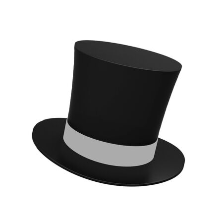 Black magic hat isolated on a white backgroundの写真素材