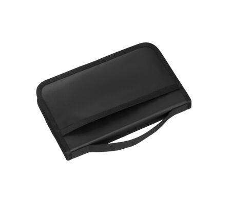 business bag briefcase black and chromeの写真素材