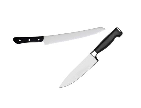 Kitchen knifes on a white background