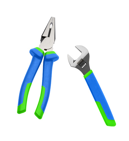 pliers with rubber isolated on whiteの写真素材