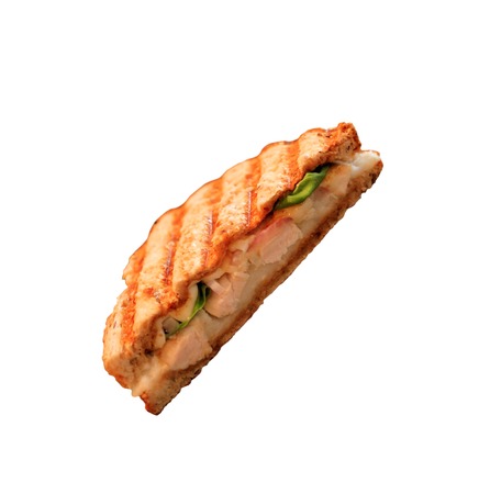 Grilled sandwich or panini with melting cheeseの写真素材