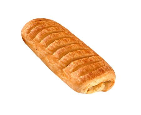 One roll bread isolated on white backgroundの写真素材