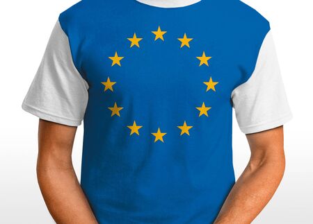Europe t-shirt isolated on whiteの写真素材