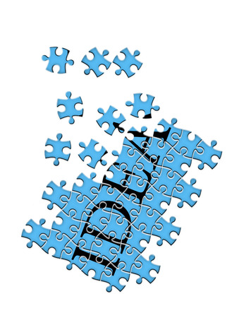 puzzle isolated on white background "idea"の写真素材