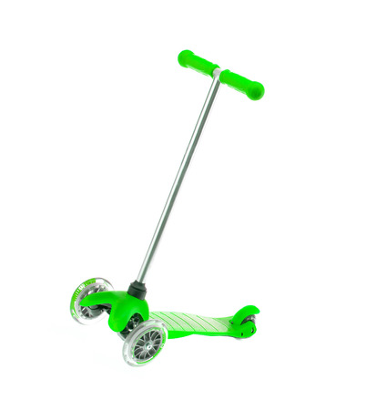 children green scooter isolated on white.の写真素材