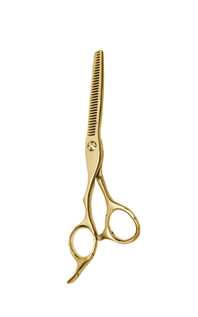 Professional Haircutting Scissors. Studio isolation on white.の写真素材