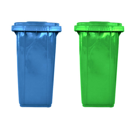 plastic garbage bins isolatedの写真素材
