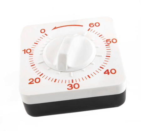Kitchen timer isolated on whiteの写真素材