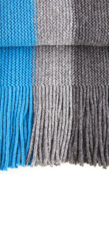 Close-up of striped woolen scarfの写真素材