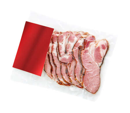 sliced meat packagedの写真素材
