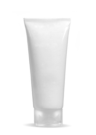 Standing White Tube with copy space isolatedの写真素材
