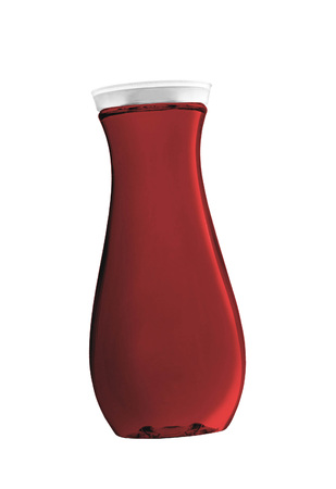 Red cosmetics bottle isolatedの写真素材