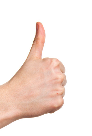 hand with thumb up isolatedの写真素材