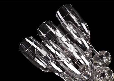empty glasses of champagneの写真素材