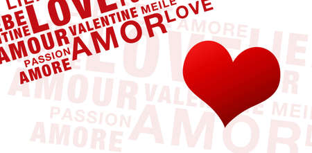 Words for valentines day on white with heartの写真素材