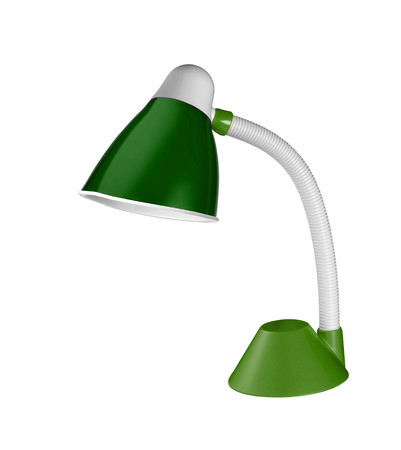 metalic green table lamp isolated on white backgroundの写真素材