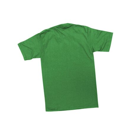 Green T-shirt isolated on white backgroundの写真素材