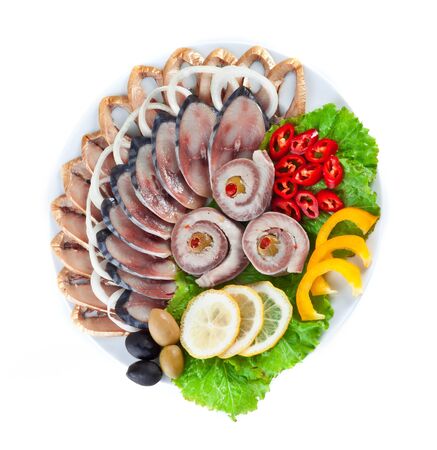 various sliced fishの写真素材