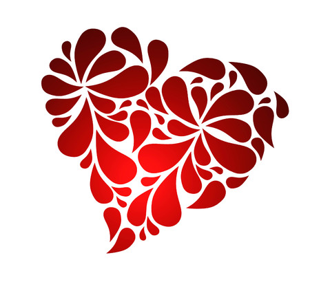 Abstarct heart with sample text for postcardの写真素材
