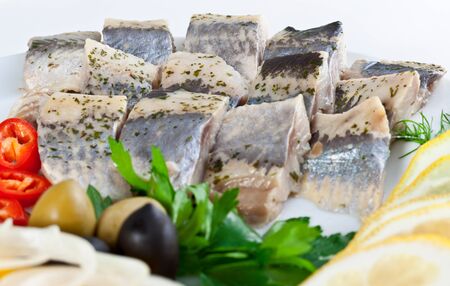 close up sliced fishの写真素材