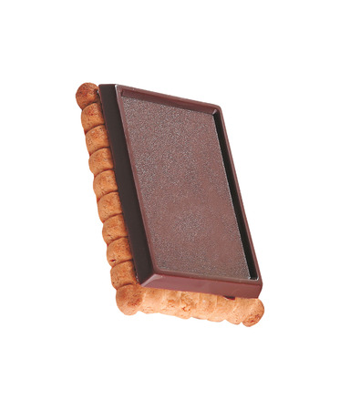 chocolate bun  isolated on white backgroundの写真素材