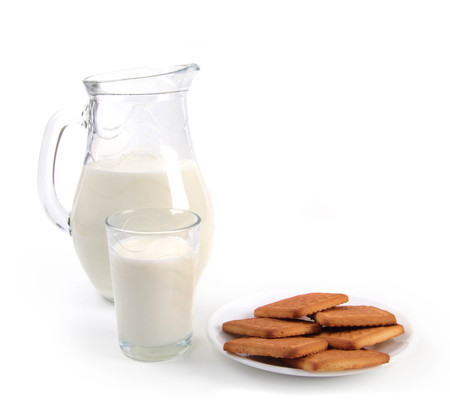 Milk and Cookies isolatedの写真素材