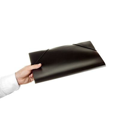 hand holding a folderの写真素材