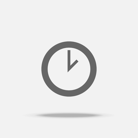 Clock Flat Design vector icon with shadowのイラスト素材
