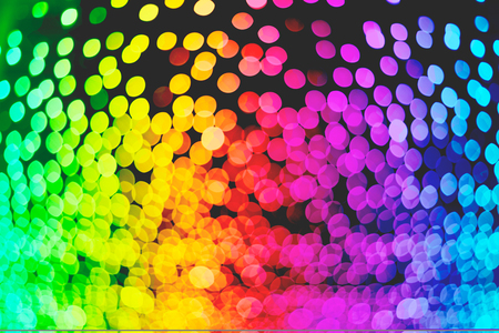 Rainbow colorful bokeh illumination wallpaper texture, defocused, illustrationの写真素材
