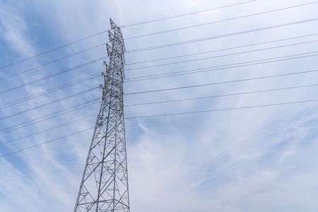 Wire Electric Telecom postの写真素材
