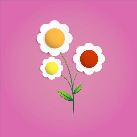 Multicolors flower papercut vectorの写真素材