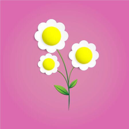 Flower Paper cut on pink backgroundの写真素材