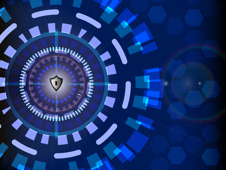Cyber security concept digital with circle technology background, vector illustrationの写真素材