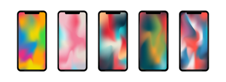 Smartphone wallpaper vector illustration collection. Clipping mask use and editable screen by...